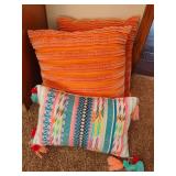 Throw Pillows.  17 x 17 and 12 x 17