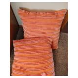 Throw Pillows.  17 x 17 and 12 x 17