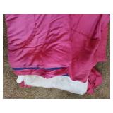 Queen Sized Bedding.  Comforter, Bed Skirt.  Comforter is reversible   Color is Hot Pink and Navy