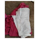 Queen Sized Bedding.  Comforter, Bed Skirt.  Comforter is reversible   Color is Hot Pink and Navy