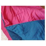 Queen Sized Bedding.  Comforter, Bed Skirt.  Comforter is reversible   Color is Hot Pink and Navy