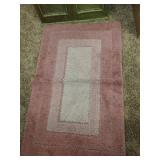 Hamper with Rugs.  Hamper is 26 x 21 x 12