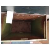 Hamper with Rugs.  Hamper is 26 x 21 x 12