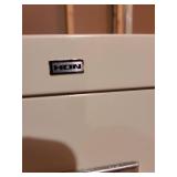 Hon 4 drawer letter size filing cabinet, 52x15x25, located in basement