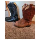 2 pair mens cowboy boots, size 8.5 D.