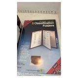 Classification folders and box of number 10 business envelopes both new