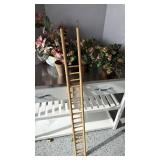 Faux floral arrangements and decorative ladder 48 in tall