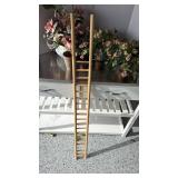 Faux floral arrangements and decorative ladder 48 in tall