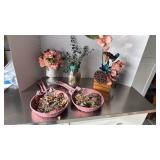 Faux floral arrangements