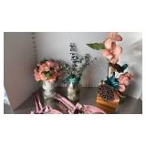 Faux floral arrangements