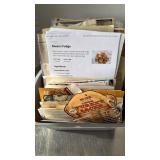 Recipes in plastic container