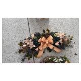 Floral swag and grapevine wreath 22 in diameter