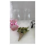 Hurricane glass shades, vases and more