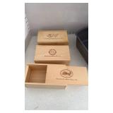 Wood boxes and plastic tub