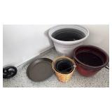 Composite pots largest 17x22 dia , saucer and more