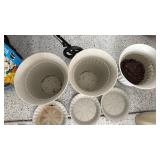 Composite pots 12x14 dia and saucers