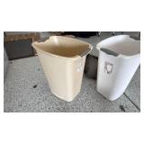 2 Sterilite trash cans and fireplace log holder (needs screw attached)