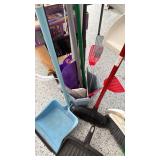 2 Libman brooms, dust pans and more