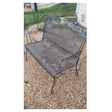 Wrought iron settee, 48in