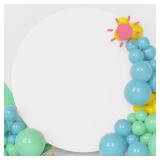 Fomcet 7.2FT Round Backdrop Cover White Round Arch Covers Circle Arch Backdrop Cover for Wedding Ceremony Birthday Party Baby Shower Decoration