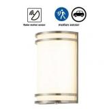 C Cattleya 1-Light Brushed Nickel Aluminum 15-Watt LED Radar Sensor Outdoor Wall Light with Acrylic Shade