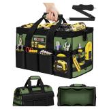 Heavy Duty Tool Bag 16-Inch - 19 Pockets Tool Organizer, Portable Electrician Toolbox W/Soft Handle, Christmas Birthday Gift Ideas for Men Dad Husband Him Mechanic Plumber, Wide Mouth Tool Storage Box