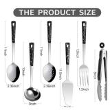 Stainless Steel Metal Serving Utensils - Set of 10pcs. Serving Spoons, Slotted Spoons, and Serving Tongs, Serving Fork, Cake Server