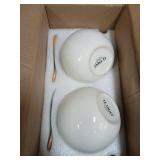 LE TAUCI Salt Pig, 12 Oz Ceramic Salt Cellar Set with Wooden Spoons, 4.8 Inch Salt Crock, Fit a Large hand, Wide-Mouth Salt Box, Salt and Pepper Shaker, Set of 2, White