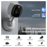 AOQEE 2K Cameras for Home Security-Outdoor/Indoor Camera for Dog/Cat/Pet/Nanny/Baby, Color Night Vision, White Light, Siren, 24/7 SD Recordings, Works with Alexa/Google Home, C1 (C1-White-2pack-2.4G)