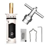 Replacement Cartridge for 1222 with Puller & Retainer Clip, Tub and Shower Repair Kit for One Handle Faucet, Bathtub Shower Valve Parts and Removal Tool, Brass and Plastics