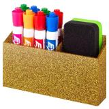 BEYGORM Magnetic Dry Erase Marker Holder for Whiteboard,Non-slip Acrylic Magnet Pen Holder for Fridge Refrigerator,Locker Organizer for Work,Locker Accessories,Pencil Cup for Desk(Gold)