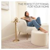 ZICOTO Beautiful Boucle Pouf Ottoman and Foot Rest - Elevate Your Living Room Decor with Lightweight Comfort and Charm - A Round Modern Foam Filled Foot Stool Perfect to Rest Your Feet