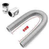 BELOMI 24\" Stainless Steel Radiator Hose, Stainless Steel Engine Cooling Water Hose Kit, Flexible Coolant Water Hose, Universal Water Hoses Adapter with Chrome Cap Clamp