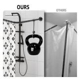 L Shaped Shower Curtain Rod, (23.6"-33.5"x23.6"-33.5") Adjustable Curved Shower Rod, 90 Degree Corner Shower Rods for Bathroom Clothing Store Locker, locker rooms, fitting rooms,Black