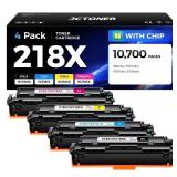 218X Toner Cartridge Set with chip 4-Pack High Yield Replacement for HP 218X W2180X W2181X W2182X W2183X 218A W2180A Compatible with HP Color LaserJet Pro MFP 3301cdw 3301fdw 3301sdw 3201dw Printer