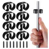 Zonon 8 Pcs Black Spring Clip Wall Mounted Gripper Clip with Screws Holds 3/8-5/8 Inch Diameter Tool Holder for Wall, Truck, Garden, Gripper Clips