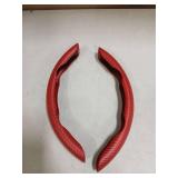 Car Interior Accessories Butterfly Steering Wheel Cover Car Carbon Fiber Anti-Skid Steering Wheel Cover (Red)
