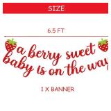 Strawberry Baby Shower Decorations Glitter Red a Berry Sweet Baby Is On The Way Banner for Strawberry Party Decoration Berry First Birthday Party Supplie