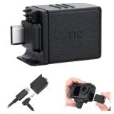 Osmo Action 6 Mic Adapter, 3.5mm Audio Mic Adapter for DJI Osmo Action 6 5 Pro 4, Supports Microphone Input, External Microphone Converter with Type-Cï¼for Chargingï¼Interface for Recording Vl