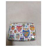 ELFISH Mini RFID Aluminum Wallet Credit Cards Holder Business Card Case Metal ID Case for Men Women (Owl)