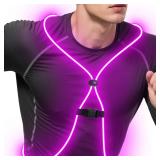 Zacro Reflective Running Vest 11 Light Modes 360°High Visibility Light up Running Vest for Cycling, Dog Walking, Rechargeable & Adjustable Illuminated Night Safety Reflective Gear Women & Men
