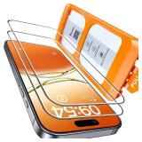 TOCOL for iPhone 17 Screen Protector 6.3 inch 9H Hardness Military Grade Shatterproof HD Tempered Glass for Full Coverage Protection 2 Pack