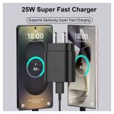 S25 S24 S23 S22 Fast Charger for Samsung Phone,25W USB C Charger Android Chargers Type C Charger Fast Charging Block &10 Ft USB C Cable Cord for Samsung Galaxy S25/S24/S23/S22/S21/S20/Plus/Ultra,Black