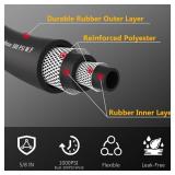 Guitrees Leader Garden Hose 10ft x 5/8", Heavy Duty Short Water Hose, Female to Female Fittings, Five Layered Braiding for Durability, 1000PSI Burst, 200PSI Working (Black)