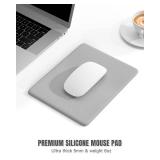 Auhoahsil Mouse Pad, Thick Computer Mousepad with Anti-Slip Silicone Base, Soft Memory Foam Filling, Easy Gliding Surface, Cute Mouse Mat for Gaming, Work, Men, Women, 7.1 x 8.7 x 0.2 in, Light Gray