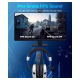 NUBWO HG03 USB-A Gaming Headset with 7.1 Surround and FPS Sound, Wired Headphones with Noise Canceling Mic, Comfortable Design for PC, Laptop - White