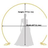 Wokceer Round Backdrop Stand 8FT Gold Wedding Arch Metal Circle Balloon Arch Stand for Birthday Party Wedding Bridal Shower Anniversary Ceremony