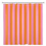 EOBTAIN Pink and Orange Shower Curtain Abstract Cute Boho Vertical Striped Fabric Shower Curtain with 12 Hooks Minimalist Girly Waterproof Polyester Bathroom Curtains Shower Set Decor 72x72 Inch