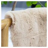 ORINOVA Beige Plush Faux Rabbit Shaggy Fur Rugs for Bedroom Small Shag Washable Fluffy Fur Rug for Living Room Fuax Sheepskin Rug 2x3 Nursery Rectange Rugs