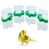 Bird Water Dispenser Parrot Water Feeder Bird Seed Container for Cage Parakeet Waterer Cage Accessories Automatic Feeding for Finch Lovebird Canary Small Birds(4Pcs)